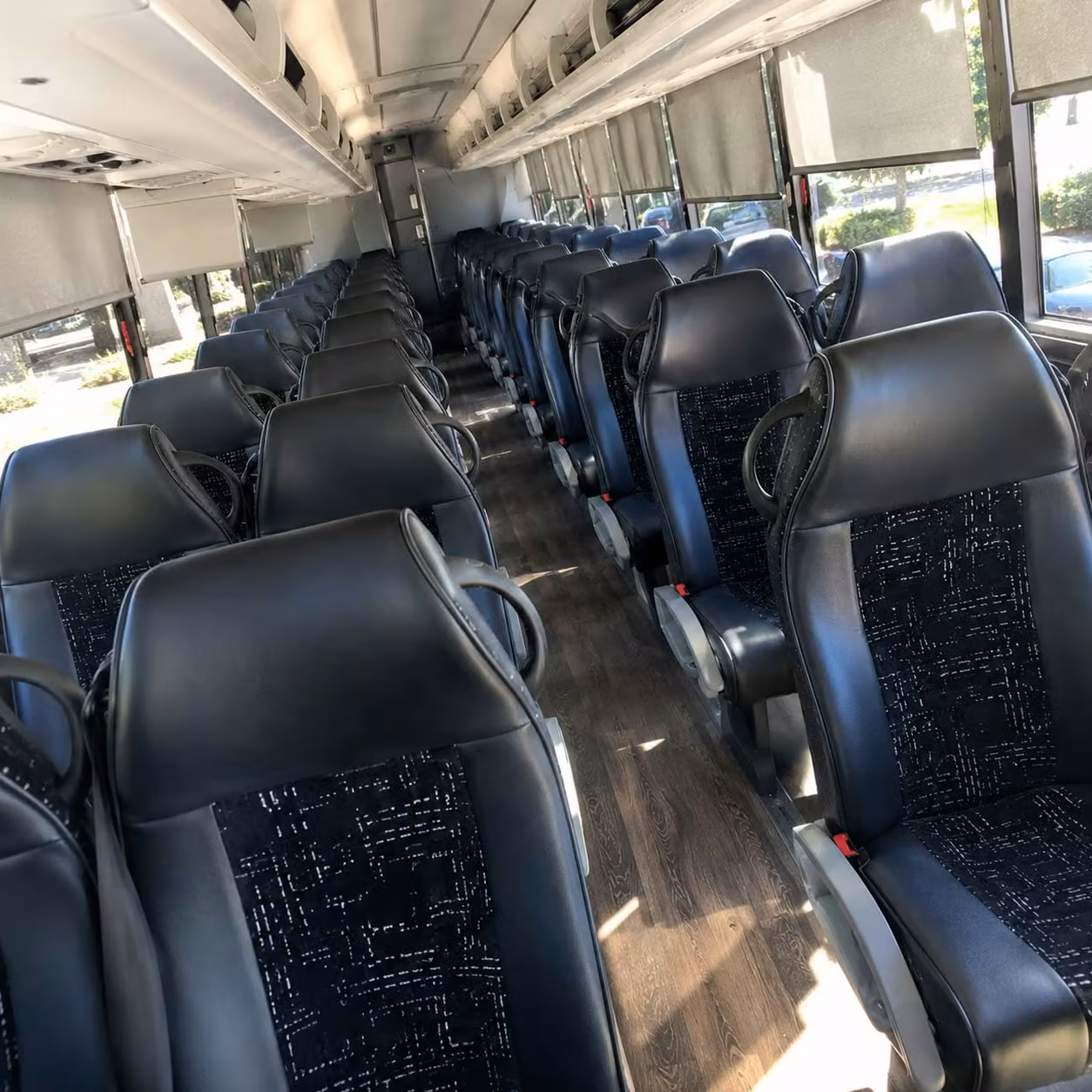 stockton charter bus rental interior
